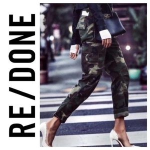 🐞Re/Done Originals Camo Self Corps Crop Pant Size 26x27”